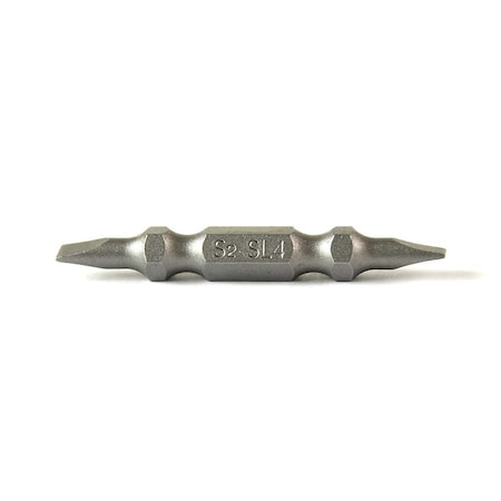 Superior Steel Slotted Double End Screwdriver Bits - 2 Inch Long - 4mm Wide Slot, PK 25 SL204D-25PK